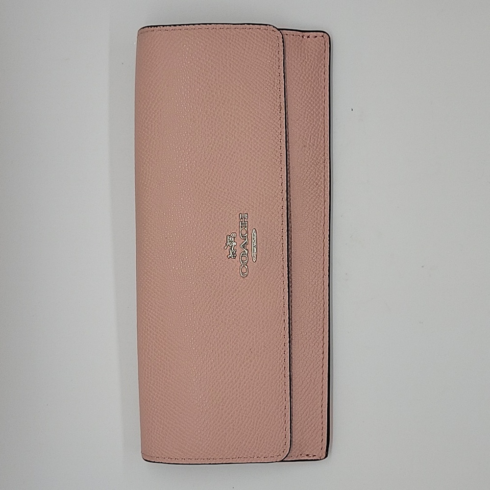 COACH Slim Envelope Pink Leather Wallet